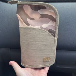 Lug Camouflage Cosmetic Bag - Tan and Brown